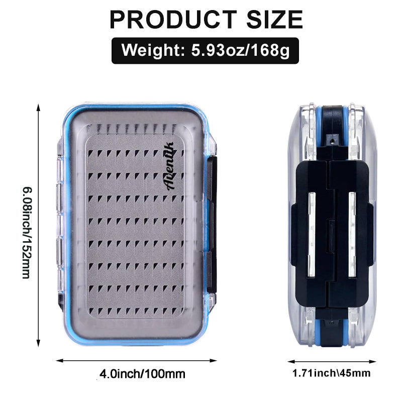 Aventik Fly Box for Fly Fishing Double Sided Waterproof Lightweight Fly Jig Box Clear Lid Hook and Flies Storage Easy Grip Designï¼ˆFoam insert-S) - Image 3